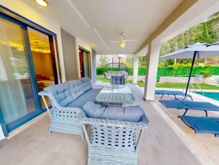 Villa Zu Verkaufen In Marmaris Çamlı Gebiet, 4 Zimmer, 1 Wohnzimmer, 140M2 Garten, Swimmingpool, Parkplatz Auf 500M2 Grundstück